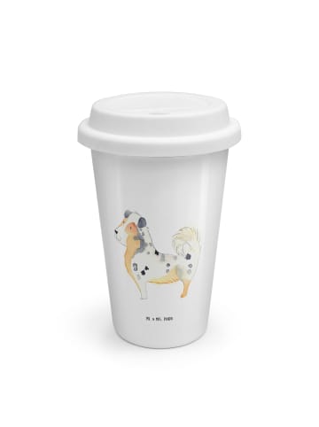 Mr. & Mrs. Panda Becher Kaffee Hund Australien Shepherd ohne Spruch in Weiß