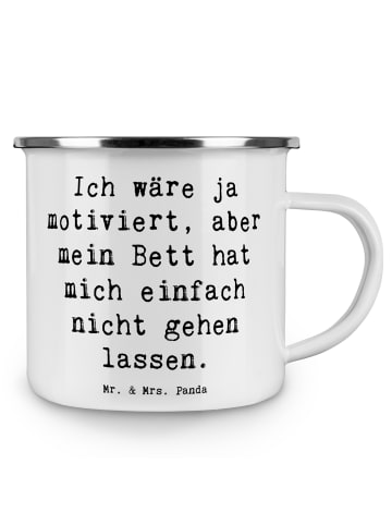 Mr. & Mrs. Panda Kaffeebecher Spruch Motivationsbett mit Spruch in Weiß