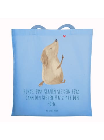 Mr. & Mrs. Panda Tragetasche Hund Liebe mit Spruch in Sky Blue