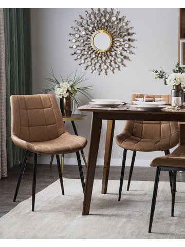 Beliani 2er-Set Esszimmerstuhl MELROSE II in Braun/Schwarz