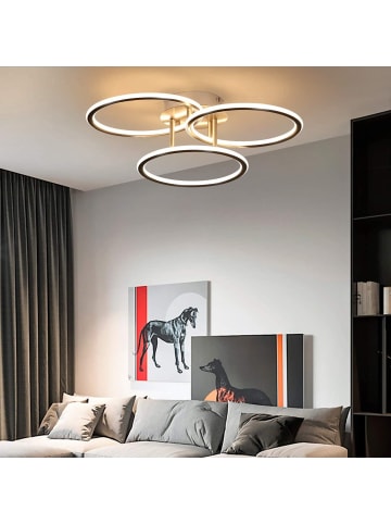 ZMH Deckenleuchte LED in silber 3-flammige Ring 3000K warmweiß 41W Küchenlampe