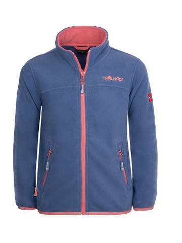 Trollkids Mädchen Fleece Jacke "Oppdal XT" in Staub-Blau/Antikrosa