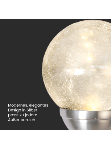 STAR Trading STAR Solar Pollerleuchte Roma 45 cm – LED Gartenleuchte Warmweiß, Dämm