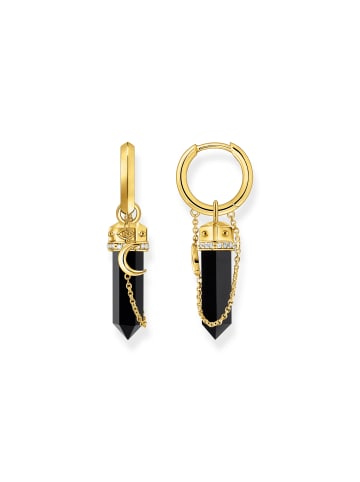 Thomas Sabo Creolen Mit Onyx-Anhänger Und Kette in gelbgoldfarben, schwarz, weiß