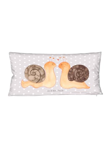 Mr. & Mrs. Panda Kissen Schnecken Liebe ohne Spruch in Grau Pastell