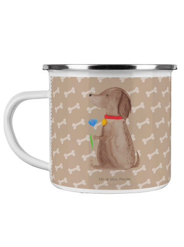 Mr. & Mrs. Panda Camping Emaille Tasse Hund Blume ohne Spruch in Hundeglück