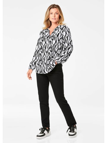 GOLDNER Printbluse mit Allover-Druck in schwarz / weiß / gemustert