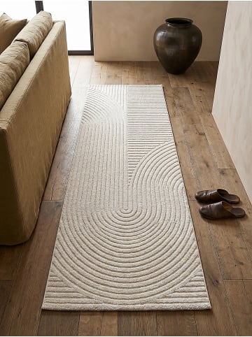 KADIMA DESIGN Teppich Kurzflor mit Zen-Dessin, pflegeleicht und flach im Aufbau in Creme