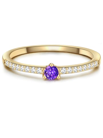 Glanzstücke München Ring aus Sterling Silber mit Zirkonia in gelbgold