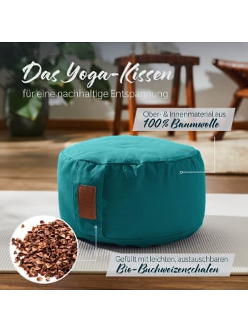 DoYourFitness Yoga-Kissen Vishnu gefüllt Buchweizen dunkelgrün rund grün