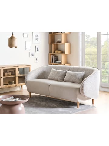 Beliani 3-Sitzer Sofa UMEA in Beige/Braun - (W) 190 x (H) 78 x (L) 85 cm