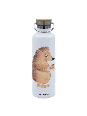 Mr. & Mrs. Panda Edelstahl Trinkflasche Igel Kuchenstück ohne Sp... in Weiß