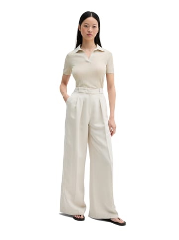 Marc O'Polo Geripptes Strick-Polo slim in Grey Silk