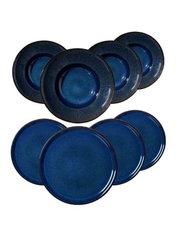 Ritzenhoff & Breker 8-tlg. Pizza & Pasta Set Aradeo in Blau – in blau