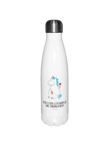 Mr. & Mrs. Panda Thermosflasche Einhorn Baby mit Spruch in Weiß