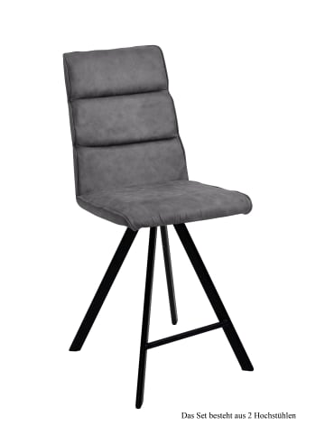 58 aufm Kessel THEKENSTUHL drehbar (2er-Set) Devinne 47x109x60 Schwarz/Grau