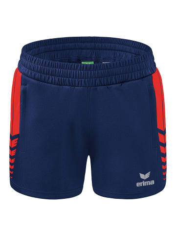 erima Six Wings Shorts in new navy/rot