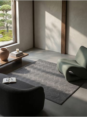 KADIMA DESIGN Teppichläufer Geometrisch Antirutsch pflegeleicht Wohnzimmer Flur in Anthrazit