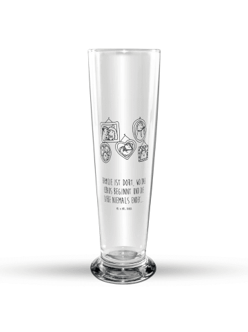 Mr. & Mrs. Panda Bierglas Igel Familie mit Spruch in Transparent