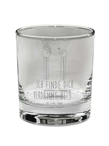 Mr. & Mrs. Panda Blümchentailglas Streichhölzer mit Spruch in Transparent