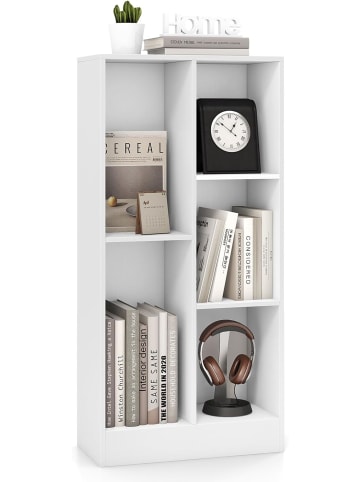 COSTWAY Bücherregal mit 5 Fächern in Weiß
