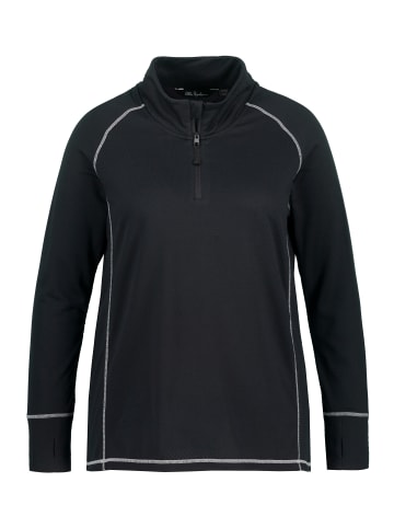 Ulla Popken Fleece-Shirt in schwarz