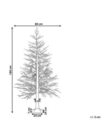 Beliani LED Deko SUONTEE in Weiß - (W) 80 x (H) 180 x (L) 80 cm