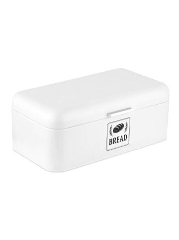 relaxdays Brotkasten in Weiß – (B)42 x (H)17 x (T)24 cm
