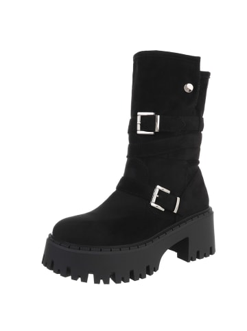 Ital-Design High Heel in Schwarz und Hellbraun