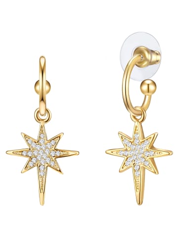 Lulu & Jane Ohrhänger Stern Metall-Legierung Glas in gelbgold