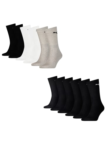 Puma Socken 12 Paar Puma Sport Cush Crew in schwarz - weiß - grau