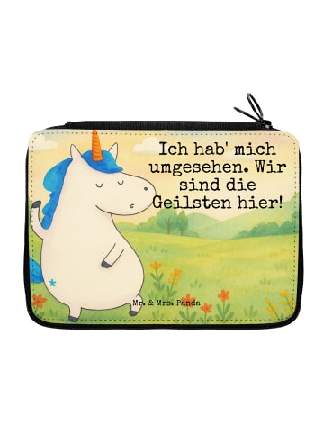 Mr. & Mrs. Panda Federmappe Einhorn Mann Design mit Spruch in Weiß