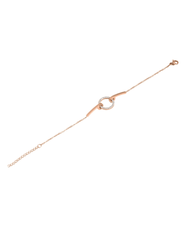 Adeliás Damen Armband aus Edelstahl mit Similisteine 17+3 cm in rosé