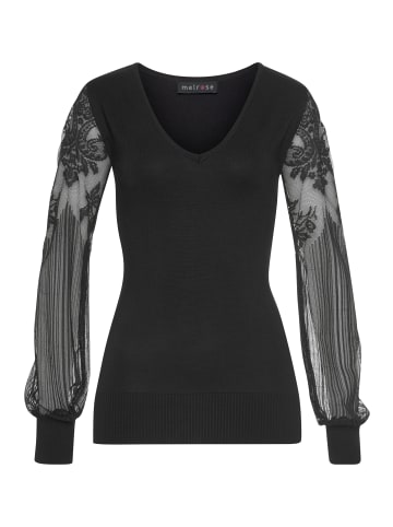 Melrose V-Ausschnitt-Pullover in schwarz