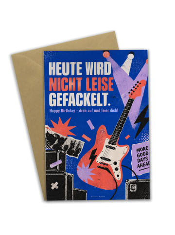 Mr. & Mrs. Panda Geburtstagskarte Gitarre modern Design mit Spruch in Weiß