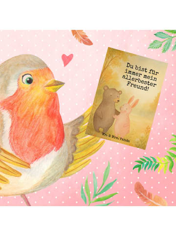 Mr. & Mrs. Panda Klappkarte Bär und Hase Umarmen Design mit Spruch in Weiß