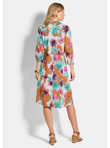 GOLDNER Hemdkleid Blusenkleid mit Leo-Blumen-Muster in bunt / gemustert