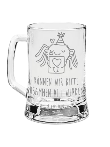 Mr. & Mrs. Panda Bierglas Spinne Agathe Brief mit Spruch in Transparent