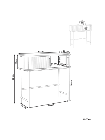 Beliani Konsolentisch BRADLEY in Schwarz - (W) 80 x (H) 70 x (L) 30 cm