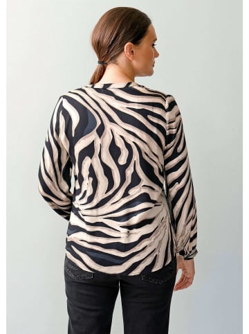 Alba Moda Bluse in Animaldessin in schwarz
