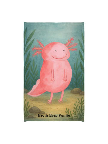 Mr. & Mrs. Panda Gästetuch Axolotl Glücklich Design ohne Spruch in Weiß