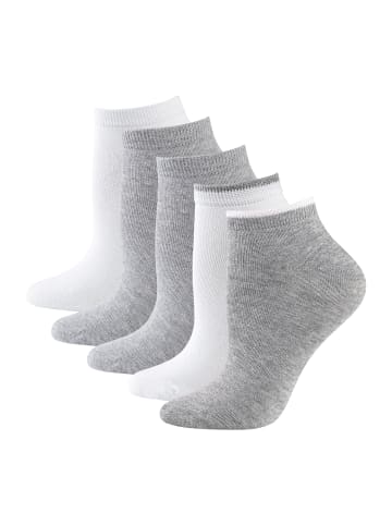 Nur Die  Sneakersocken 5er-Pack Classic in grau/weiß