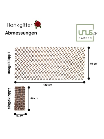 UNUS 5er Set Rankgitter Weide variabel in Braun