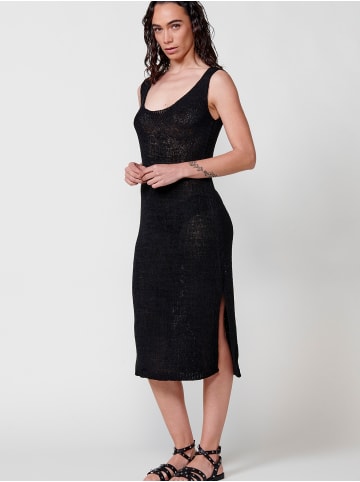 KOROSHI Sommerkleid mit hohem ausschnitt in SCHWARZ