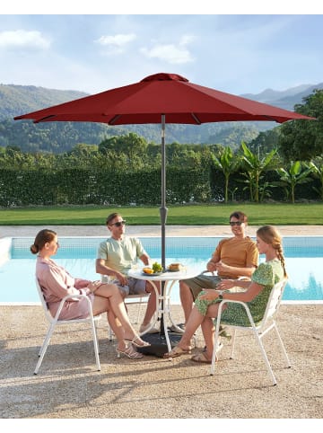 SONGMICS Sonnenschirm Sheld in Rot - (H)252 x Ø290 cm