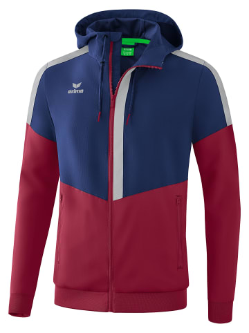 erima Squad Tracktop Trainingsjacke mit Kapuze in new navy/bordeaux/silver grey