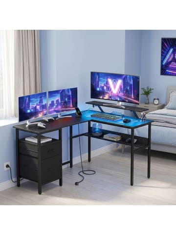 VASAGLE Computertisch Barnet in Ebenholzschwarz - (B)150 x (H)89 x (T)120 cm