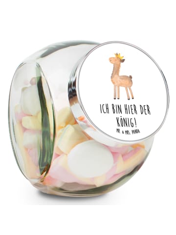 Mr. & Mrs. Panda Candyglas Lama König mit Spruch in Weiß