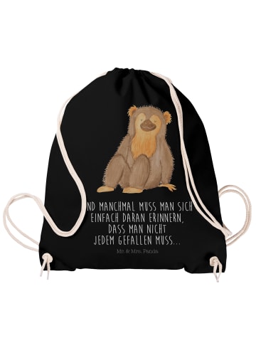 Mr. & Mrs. Panda Stoffbeutel Affe mit Spruch in Schwarz