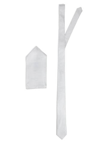 Finshley & Harding London Krawatte und Einstecktuch in silber - 0007
